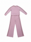 Tween Rhinestone Stripe French Terry Set – Rose Pink (Top & Pants Sold Separately)