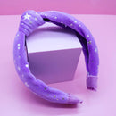 Kids Knot Headband - Star Purple Velvet Hair Accessories