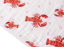 Baby Burp Cloth & Bib Combo Heads Tails Crawfish Lobster