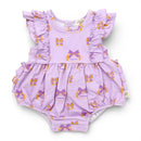 Purple & Gold Game Day Ruffle Bubble Romper