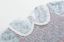 Floral Blue Dove Smocked Collared Dress