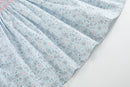 Floral Blue Dove Smocked Collared Dress