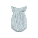 Floral Blue Dove Smocked Flutter Romper