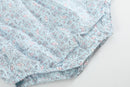 Floral Blue Dove Smocked Flutter Romper