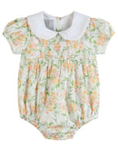 Floral Smocked Collared Bubble Romper