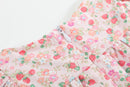 Floral Strawberry Smocked Flutter Romper
