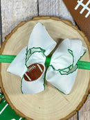 Football Embroidered Moonstitch Bow Headbands