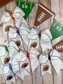 Football Embroidered Moonstitch Cheer Bows