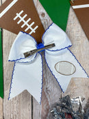 Football Embroidered Moonstitch Cheer Bows