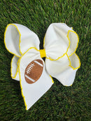 Football Embroidered Moonstitch Hair Bows