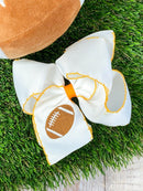Football Embroidered Moonstitch Hair Bows