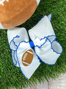 Football Embroidered Moonstitch Hair Bows