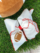 Football Embroidered Moonstitch Hair Bows