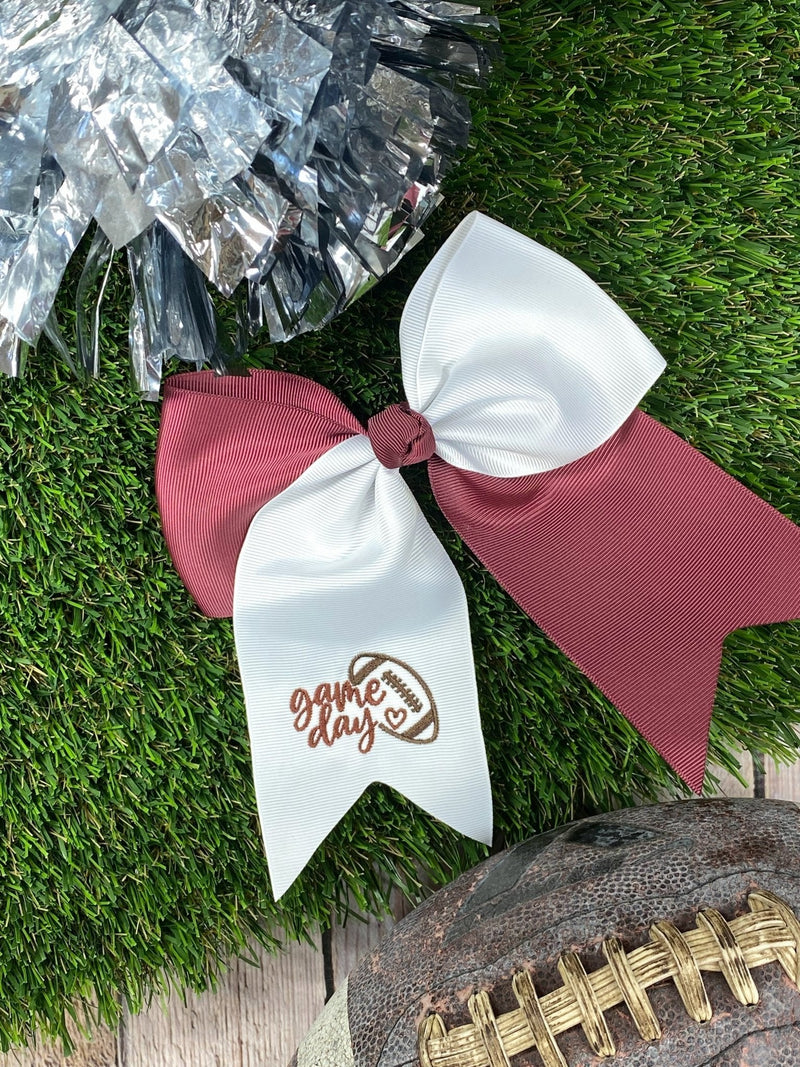 Game Day Embroidered Cheer Bows