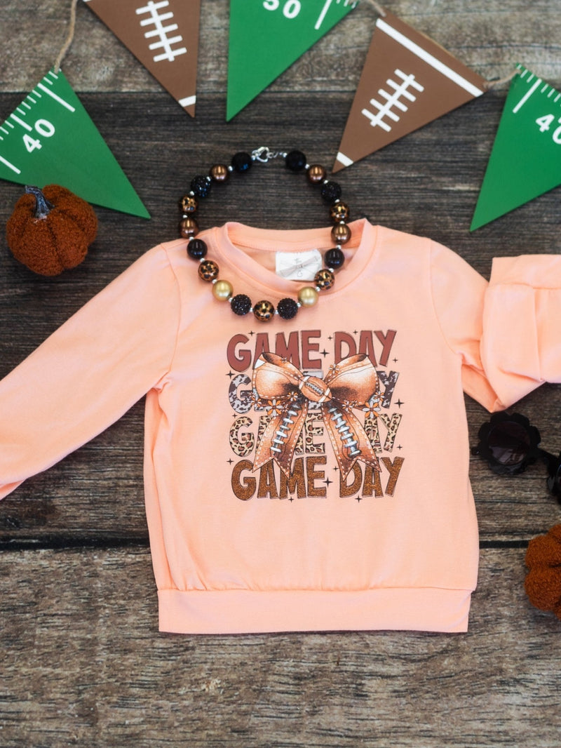 Game Day Football Bow Long Sleeve