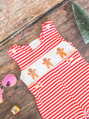 Gingerbread Friends Red Striped Infant Boys Onesie