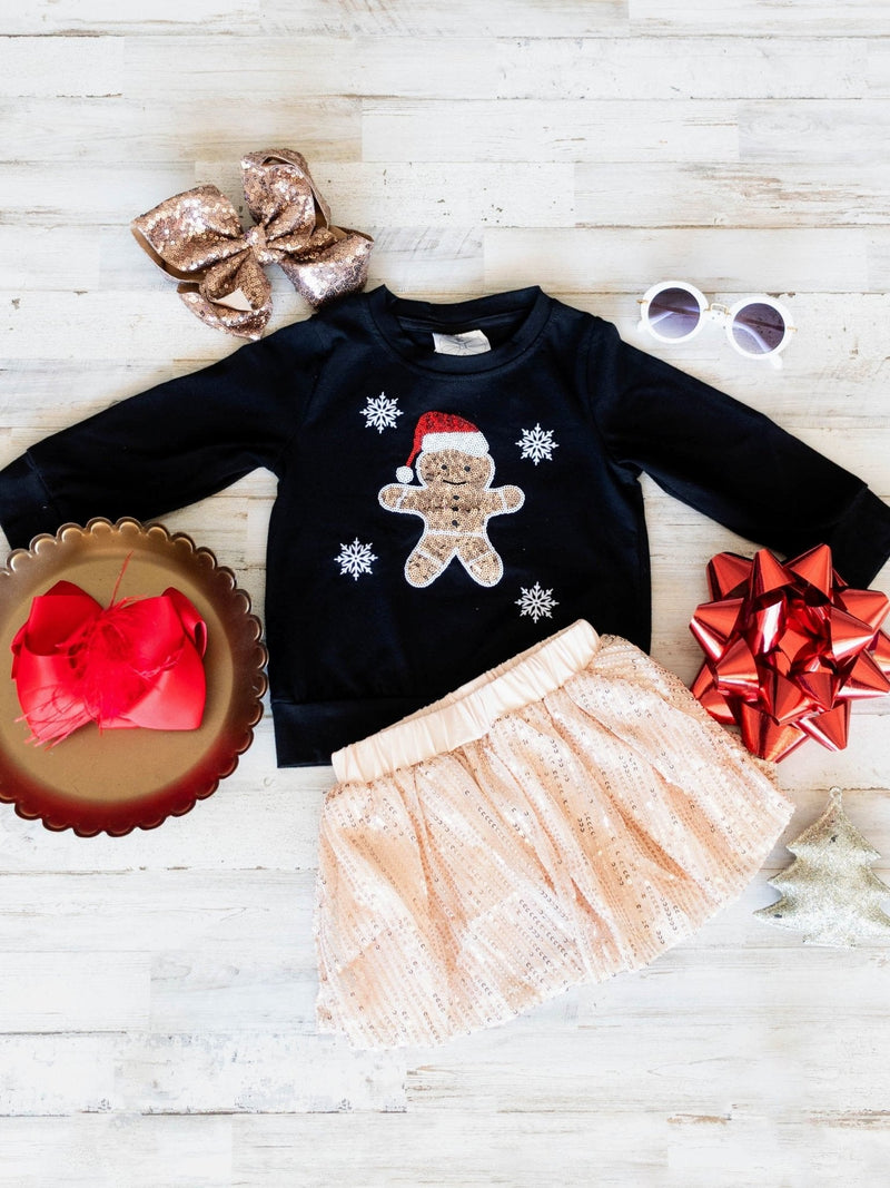 Gingerbread Glam Sparkly Skirt Set