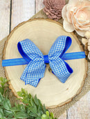 Gingham Classic Boutique Hair Bow | Clip or Headband