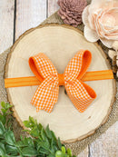 Gingham Classic Boutique Hair Bow | Clip or Headband