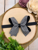 Gingham Classic Boutique Hair Bow | Clip or Headband