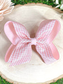 Gingham Classic Boutique Hair Bow | Clip or Headband