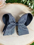 Gingham Classic Boutique Hair Bow | Clip or Headband