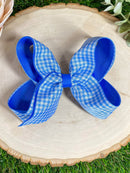 Gingham Classic Boutique Hair Bow | Clip or Headband