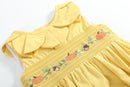 Golden Wheat Pumpkin Smocked Petal Collar Bubble Romper