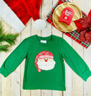Green Plaid Santa Boys Long Sleeve
