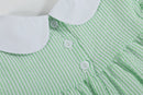 Green Seersucker Bunny Ruffle Dress