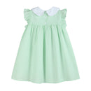 Green Seersucker Bunny Ruffle Dress