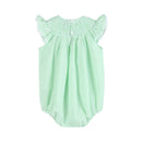 Green Seersucker Bunny Smocked Flutter Romper