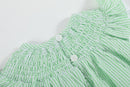 Green Seersucker Bunny Smocked Flutter Romper