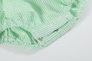Green Seersucker Bunny Smocked Flutter Romper