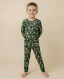 Bamboo Two Piece Set | Green Camo Bolts