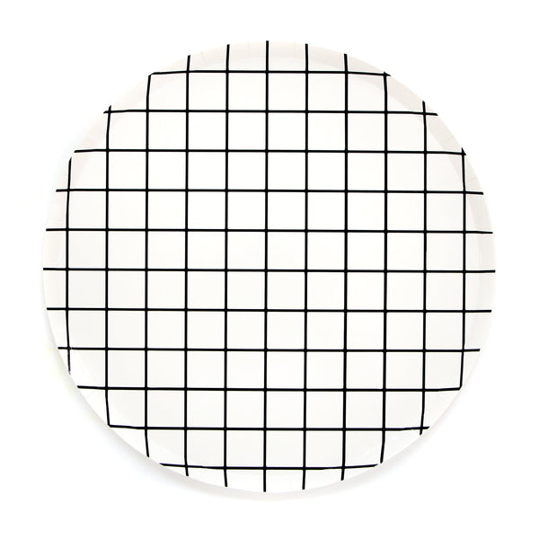 Black and White Grid Paper Plate
