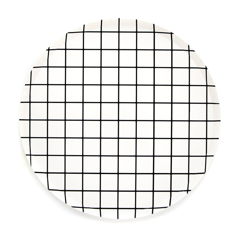 Black and White Grid Paper Plate
