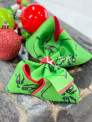 Grinch Face Double Ribbon Bow (Texas Size)