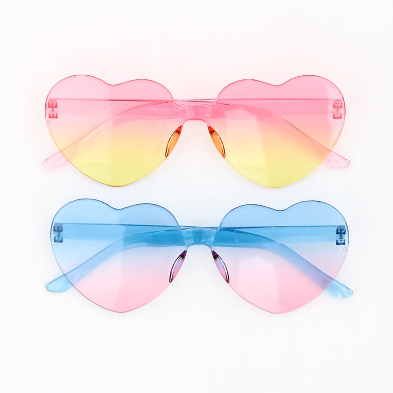 Pink and turquoise ombré Heart sunglasses