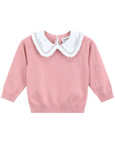 Heirloom Pink Roses Collared Sweater