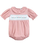 Heirloom Rose Ruffle Smocked Bubble Romper