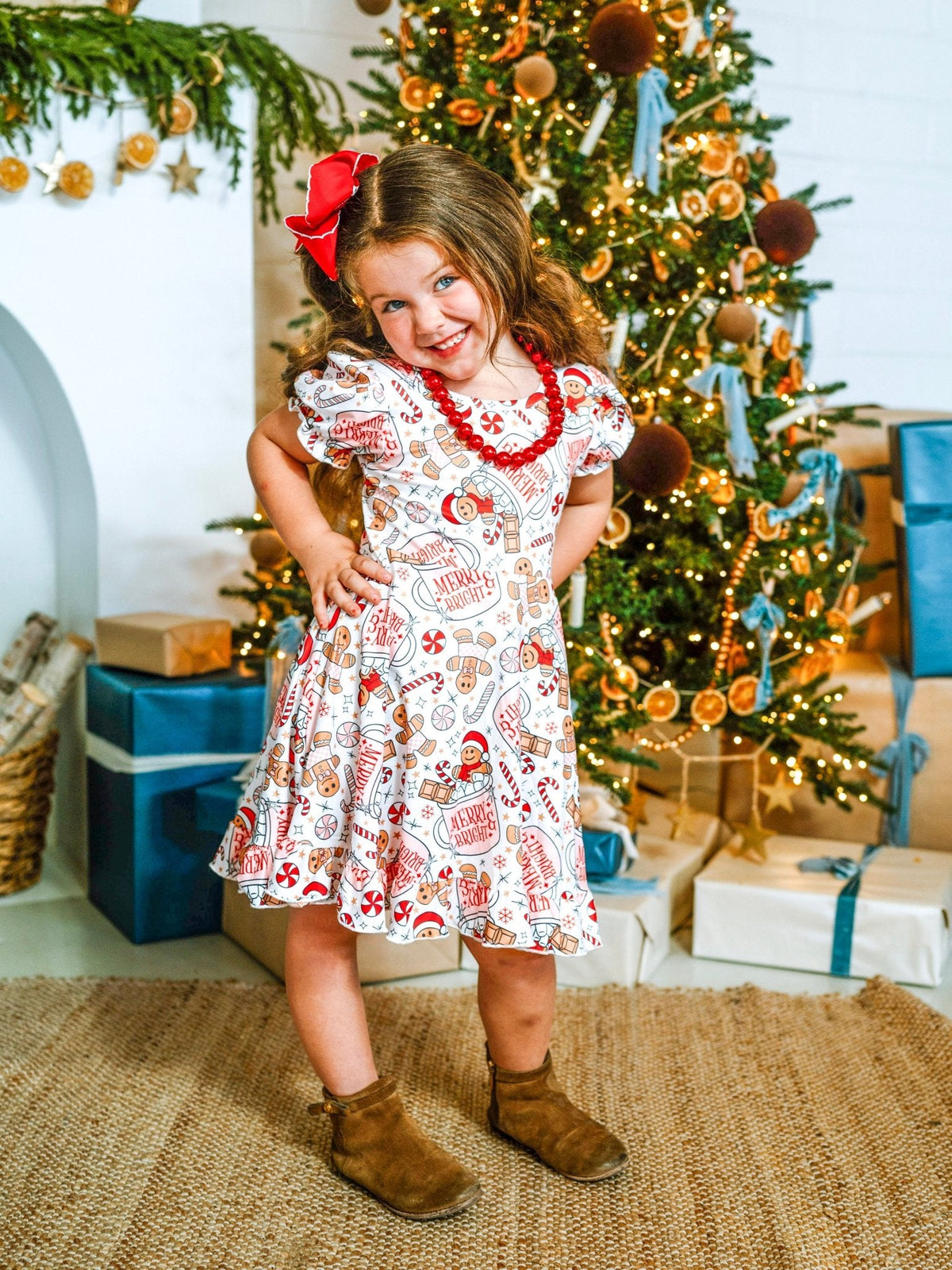gingerbread christmas dress Hot Cocoa & Dreams Twirl ASOS LUXE velvet sequin 100% Cotton Fully Lined Size:17.5
