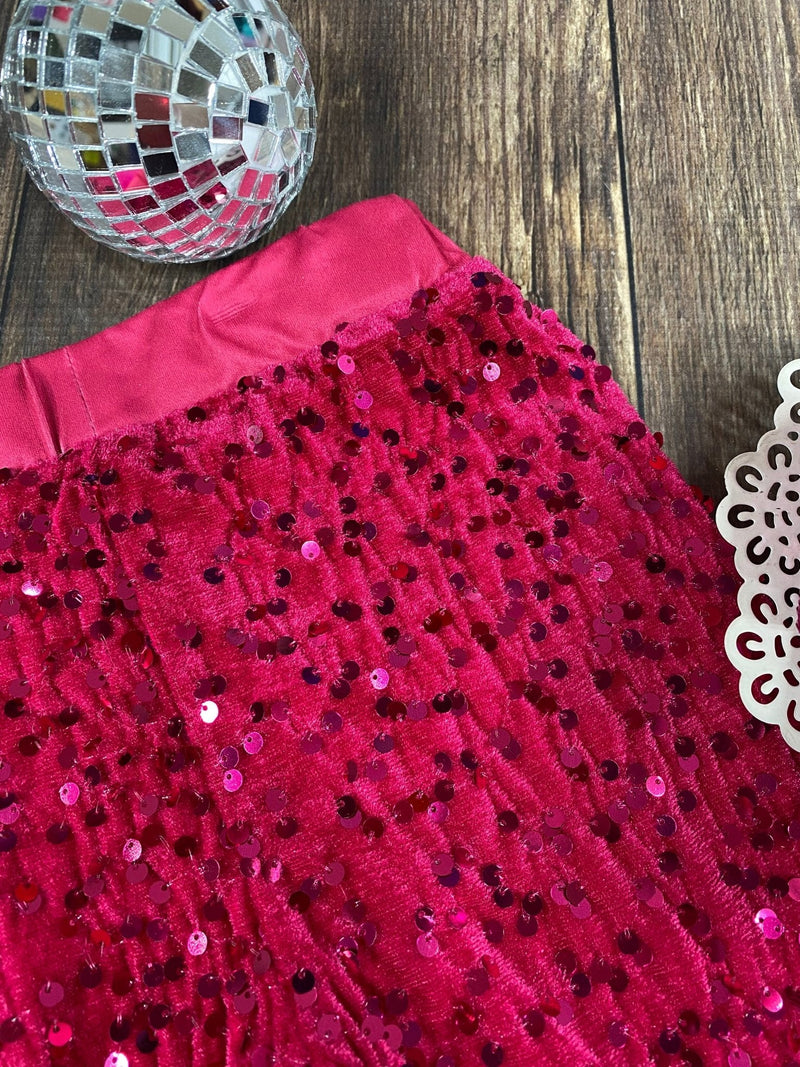 Hot Pink Sequin Bell Bottoms