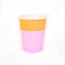 Peach and Lavender Cup Color Blocked Paper Party Ware