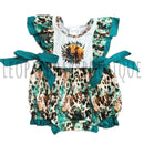 Turquoise cow romper
