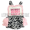 Howdy cow ruffle Romper