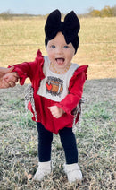 Maroon Touchdown season romper
