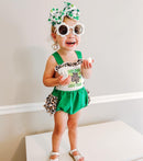 Lucky charm ruffle romper