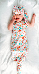 Summer leopard flutter gown and headband set