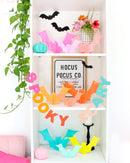 Orange Set Opaque Acrylic Bat Decorations